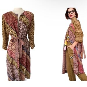 CABI Size Small Poet Boho Patchwork Open Front Kimono Jacket Style #5664